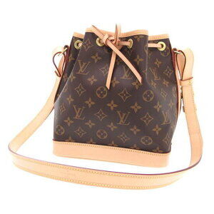 Louis Vuitton Monogram Noe Leather Shoulder Bag Brown